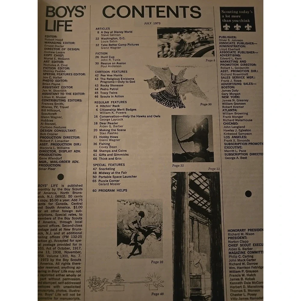 Vintage Boys' Life July 1973 Disney‎ World